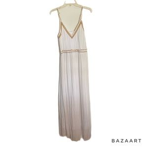 Grecian cream/white maxi dress size Medium